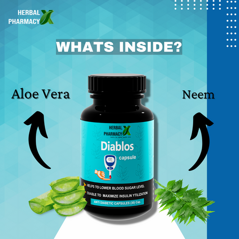 Herbal Pharmacy Diablos Capsules For Healthy Blood Sugar Levels, with Neem and Aloe Vera