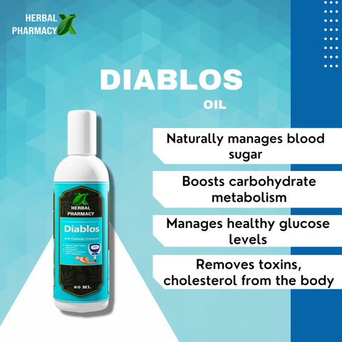 Herbal Pharmacy Diablos Massage Extracts For Healthy Blood Sugar Levels, with Neem and Aloe Vera